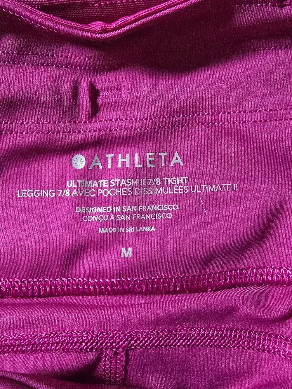 Athleta Women's Ultimate Stash II 7/8 Tight - Fuchsia Pink